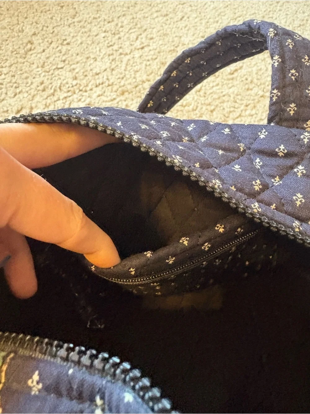 Vintage Vera Bradley 1990 “Classic Black” Mini Tote